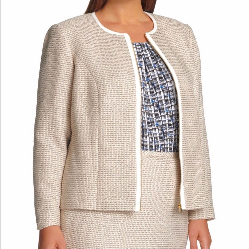 CALVIN KLEIN Tweed Zipper Jacket